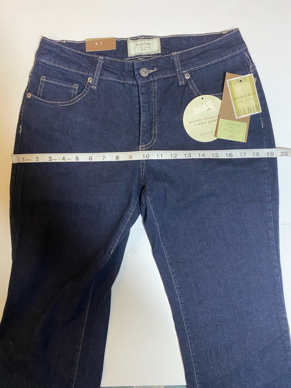 Sonoma SZ 8P Dark Denim Boot Cut Mid Rise Slimming Jeans New D6e - Picture 8 of 13